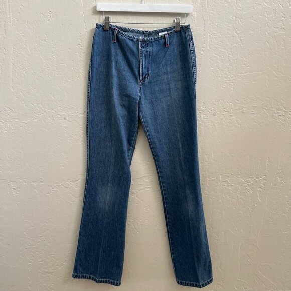 Vintage 90s/Y2K Eunina Butterfly Patch Bootcut Jeans - Picture 2 of 4